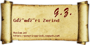 Gömöri Zerind névjegykártya